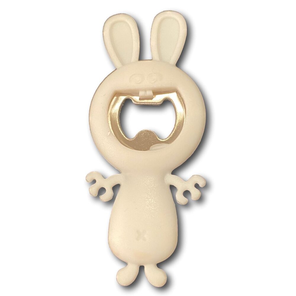 Silly White Bunny Beer Bottle Opener
